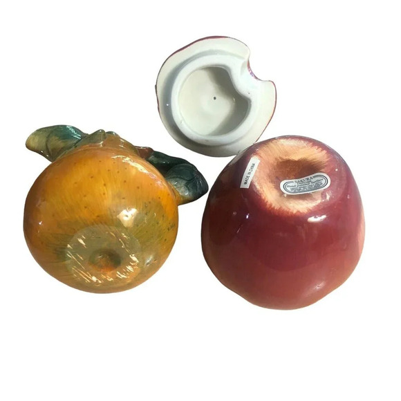 SAKURA Apple & Pear Sugar and Creamer Set Fall Thanksgiving Autumn Dinnerware - Picture 6 of 7